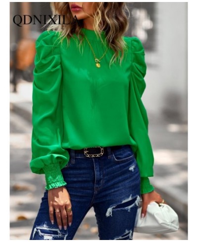 Outerwear Summer Blouses Woman 2023 Puff Sleeve Temperament Commuting Casual Shirts & Blouses Clothing Female Top Women $38.0...