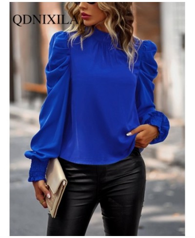 Outerwear Summer Blouses Woman 2023 Puff Sleeve Temperament Commuting Casual Shirts & Blouses Clothing Female Top Women $38.0...