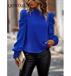 Outerwear Summer Blouses Woman 2023 Puff Sleeve Temperament Commuting Casual Shirts & Blouses Clothing Female Top Women $38.0...