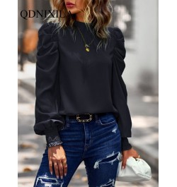 Outerwear Summer Blouses Woman 2023 Puff Sleeve Temperament Commuting Casual Shirts & Blouses Clothing Female Top Women $38.0...