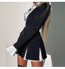 Solid Slim Two Piece Shirt Dress Women Fashion Long Sleeve V-Neck Patchwork Mini Dress Lady Elegant Casual Single breasted $5...