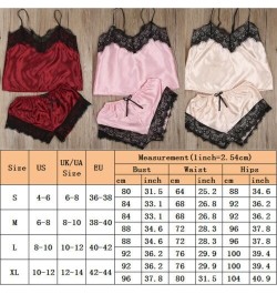 9 Colors Women Satin Lace Mesh Sleepwear Homewear Nightwear Pyjamas Set Female Sexy Sleepwear Outfits 3PCS/Set $32.31 - Under...