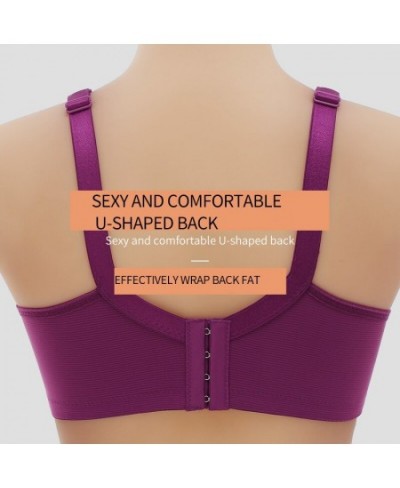 Ring Comfortable Four-breasted Size Large Up Bra Underwear No Women's Cup Sexy Bra Steel Thin Push Mould Ladies Adjustable $2...