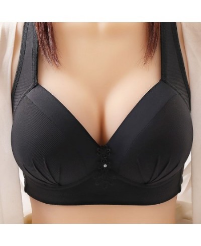 Ring Comfortable Four-breasted Size Large Up Bra Underwear No Women's Cup Sexy Bra Steel Thin Push Mould Ladies Adjustable $2...