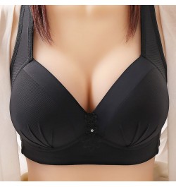 Ring Comfortable Four-breasted Size Large Up Bra Underwear No Women's Cup Sexy Bra Steel Thin Push Mould Ladies Adjustable $2...