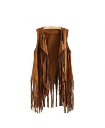 Chic Fringed Suede Vest Sleeveless Cardigan Tassels coat Velvet Turn Down Collar long Open Stitch Tank Tops Casual Streetwear...