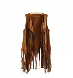 Chic Fringed Suede Vest Sleeveless Cardigan Tassels coat Velvet Turn Down Collar long Open Stitch Tank Tops Casual Streetwear...