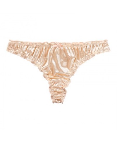 Luxury Satin Girls G String Briefs Thong Women Panties Sexy Underwear T Back Erotic Temptation Intimates Plus Size S-XL $14.3...