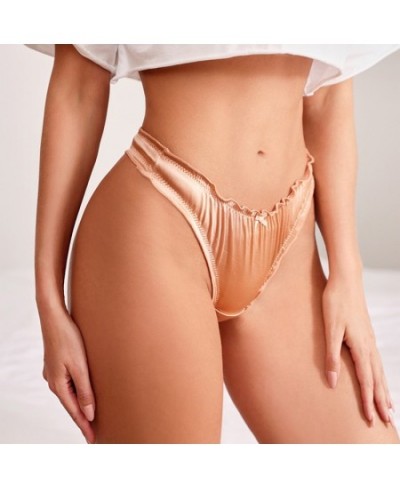 Luxury Satin Girls G String Briefs Thong Women Panties Sexy Underwear T Back Erotic Temptation Intimates Plus Size S-XL $14.3...