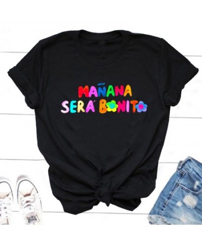 Manana Sera Bonito T-Shirts KarolG Bichota Merch T Shirt for Women Black Cotton Casual Short Sleeve Tee Shirt Unisex Streetwe...