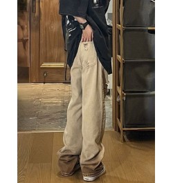 Vintage Women Men Ripped Jeans Washed Pockets Wide Leg Pants Harajuku Casual High Waist Baggy Denim Trouser Y2k Streetwear $4...