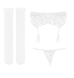 3PCS Sexy Women Lingerie Lace Garter Belt Set Hot Exotic Lace See Through Garter Girl Lady Female G-string Erotic Mesh $21.56...