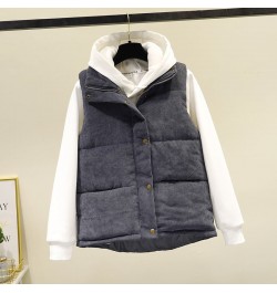 Neploe Stand Neck Solid Color Sleeveless Vest Coats Jaqueta Feminina Parkas Pockets Single-breasted Loose Casual Puffer Jacke...