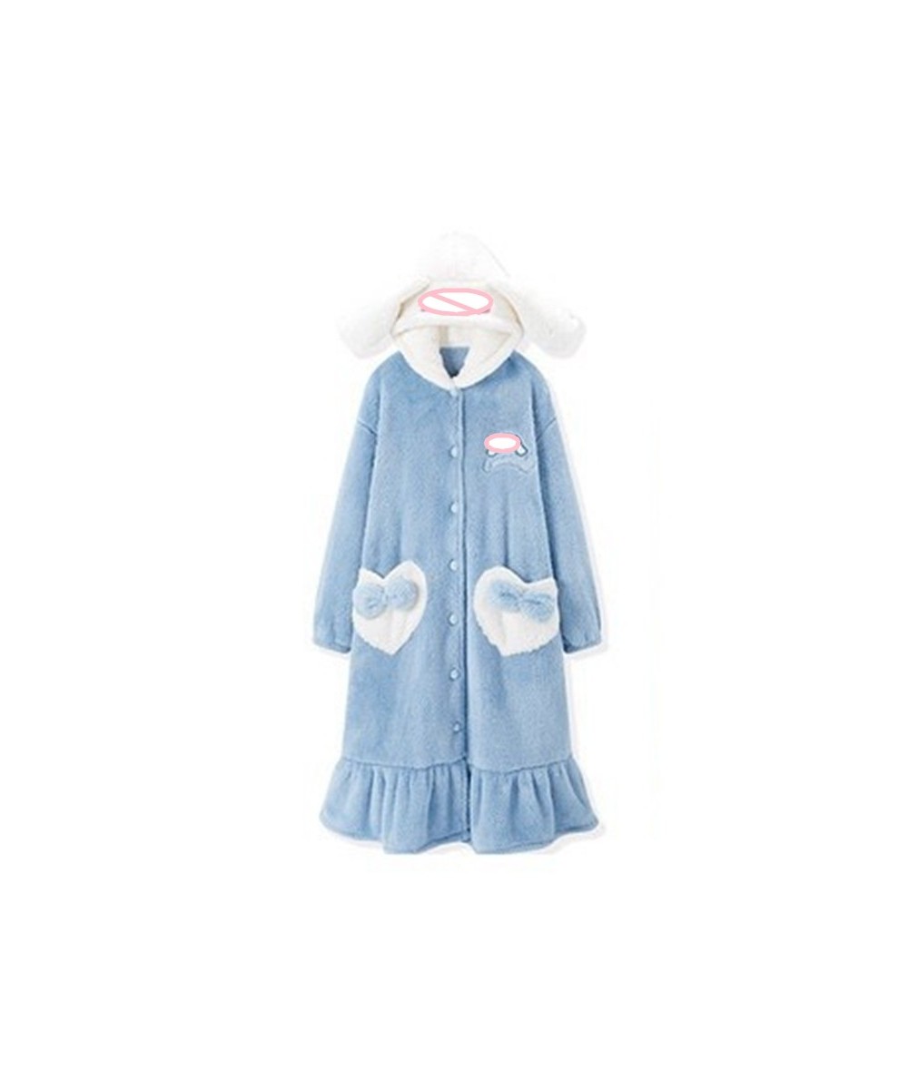 Women Winter Warm Fleece Coral Nightgown Thick Sleepwear Kawaii Cartoon Pajama Homewear Robes Hooded Bathrobe Lounge Wear $28...