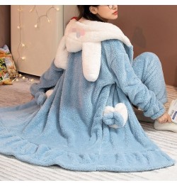 Women Winter Warm Fleece Coral Nightgown Thick Sleepwear Kawaii Cartoon Pajama Homewear Robes Hooded Bathrobe Lounge Wear $28...