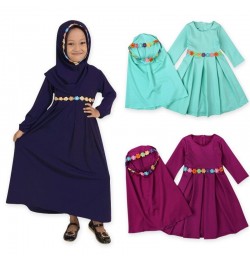 Muslim 2 Pieces Set Girls Princess Dress Kids Abaya Hijab Khimar Niqab Burqa Jilbab Children Prayer Gown Kaftan Ramadan $44.8...