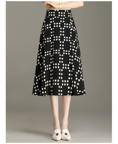 New 2023 Spring Summer Women's Pleated Skirt Sexy Big Hem S M L XL XXL XXXL Size Mid-Long Female Black Dot Skirt 6811 $60.58 ...