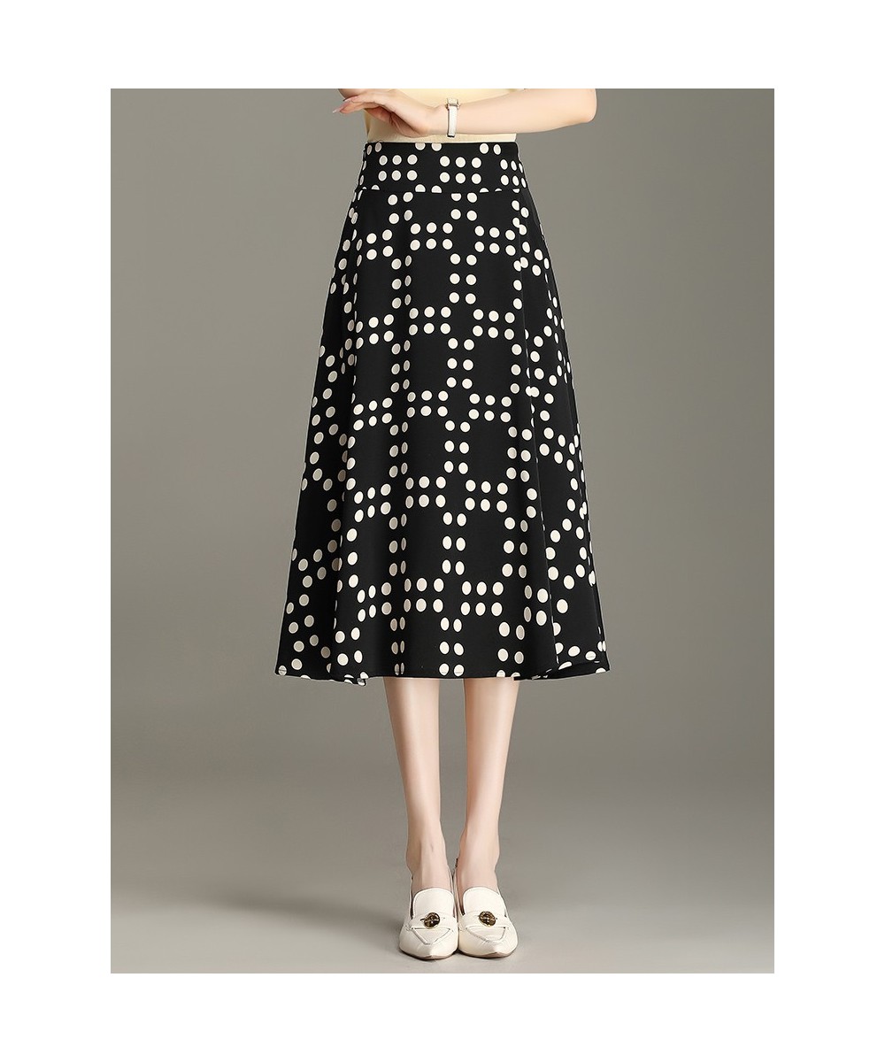 New 2023 Spring Summer Women's Pleated Skirt Sexy Big Hem S M L XL XXL XXXL Size Mid-Long Female Black Dot Skirt 6811 $60.58 ...