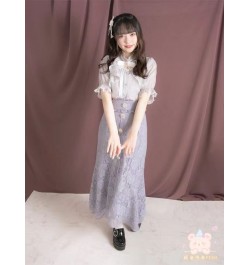 2023 New Japanese Style Rojita Full Lace Skirt Rhinestone Lady Elegant Skirt Casual Summer Fishtail Long Skirt for Women $109...