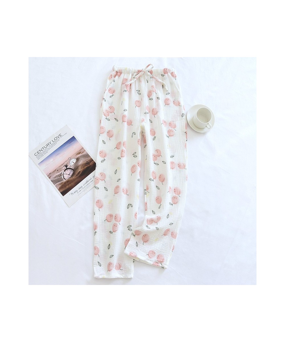 Cotton Gauze Pajamas Pants Printing Sleep Bottoms Spring Summer Lounge Wear Sleepwear Loose Comfortable Trousers $31.61 - Sle...