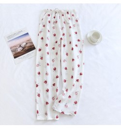 Cotton Gauze Pajamas Pants Printing Sleep Bottoms Spring Summer Lounge Wear Sleepwear Loose Comfortable Trousers $31.61 - Sle...