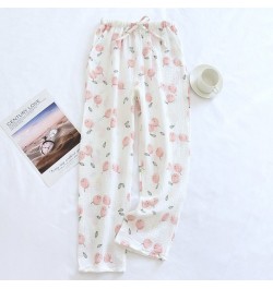 Cotton Gauze Pajamas Pants Printing Sleep Bottoms Spring Summer Lounge Wear Sleepwear Loose Comfortable Trousers $31.61 - Sle...