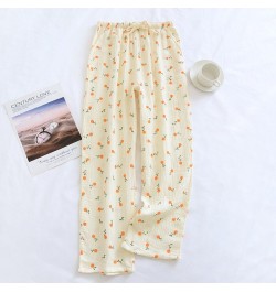 Cotton Gauze Pajamas Pants Printing Sleep Bottoms Spring Summer Lounge Wear Sleepwear Loose Comfortable Trousers $31.61 - Sle...