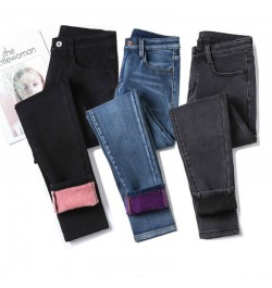 Winter Warm Jeans Woman High Waist Casual Velvet Ladies Trousers Female Pantalon Denim jeans for Women Pants $44.41 - Jeans