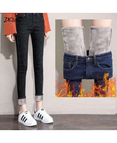 Winter Warm Jeans Woman High Waist Casual Velvet Ladies Trousers Female Pantalon Denim jeans for Women Pants $44.41 - Jeans