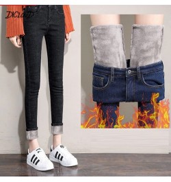 Winter Warm Jeans Woman High Waist Casual Velvet Ladies Trousers Female Pantalon Denim jeans for Women Pants $44.41 - Jeans