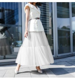 Tulle Skirts Women Pleated Mesh 3Layers Princess Tutu Skirts Sweet Bridesmaids Midi Elastic High Waist Skirt $67.40 - Skirts