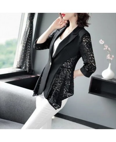 Fashion Printed Spliced Button Irregular Blazer Women Clothing 2022 Autumn Casual Tops Loose Three Quarter Office Lady Suits ...