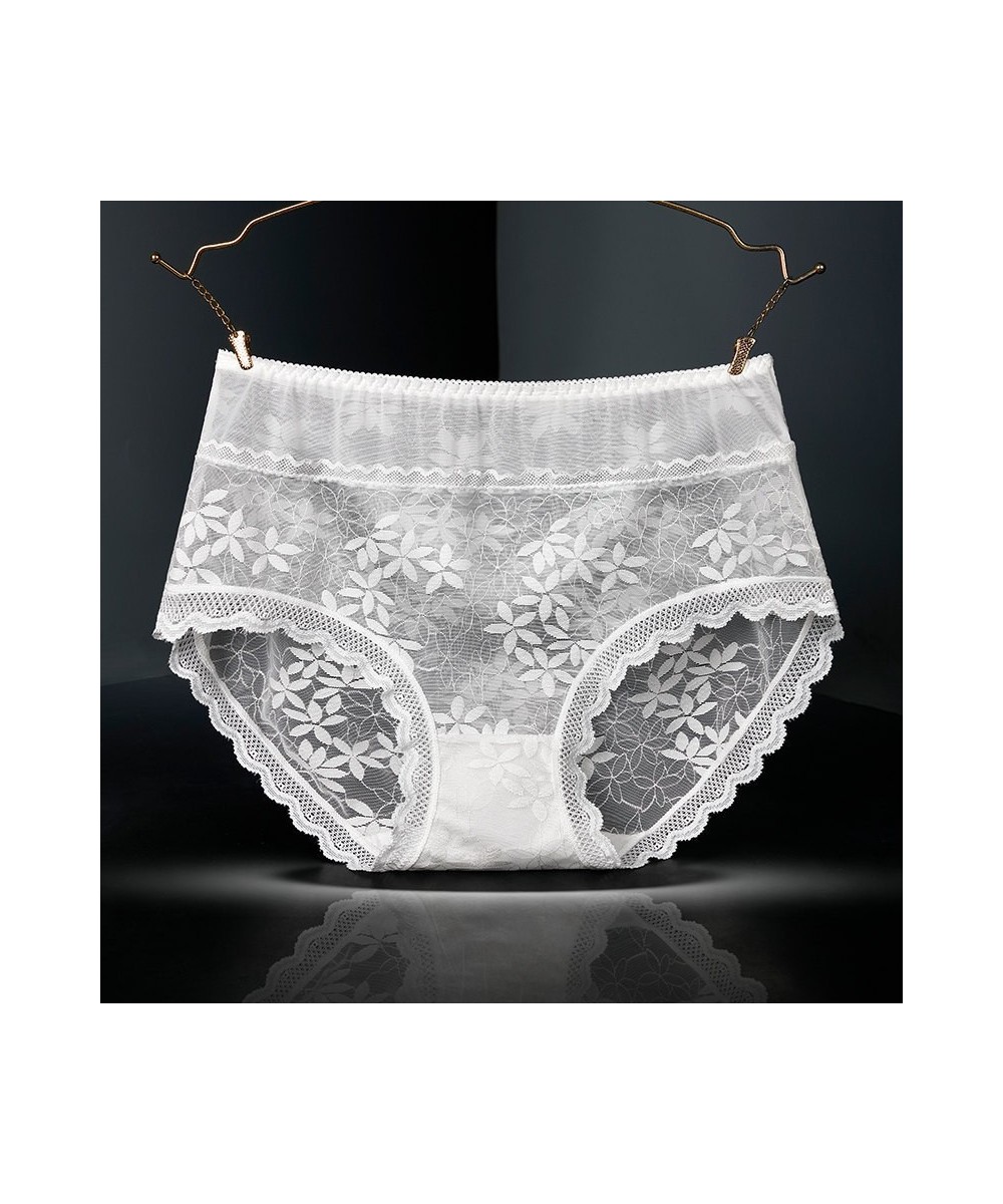 Sexy Mesh Lace High Waist Thin Women's Underwear Female Transparent Breathable Elasticity Elegant Exquisite Flowers Panties $...