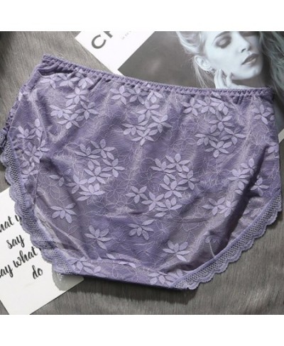 Sexy Mesh Lace High Waist Thin Women's Underwear Female Transparent Breathable Elasticity Elegant Exquisite Flowers Panties $...