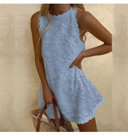 2023 Boho Casual Ladies White Street Dress Women V Neck Lace Loose Mini Dress Summer Flower Print Sleeveless Vest Dress $35.8...