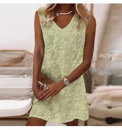 2023 Boho Casual Ladies White Street Dress Women V Neck Lace Loose Mini Dress Summer Flower Print Sleeveless Vest Dress $35.8...