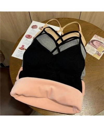 Thermal Underwear Velvet Vest Winter Women’s Simple Solid with Chest Pad Camisole Slim Warm Sling Vest Female термобелье $18....