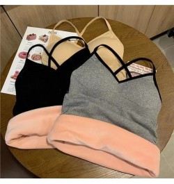 Thermal Underwear Velvet Vest Winter Women’s Simple Solid with Chest Pad Camisole Slim Warm Sling Vest Female термобелье $18....