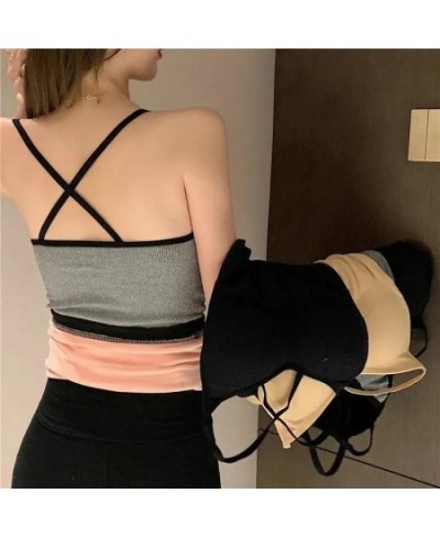 Thermal Underwear Velvet Vest Winter Women’s Simple Solid with Chest Pad Camisole Slim Warm Sling Vest Female термобелье $18....