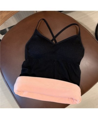 Thermal Underwear Velvet Vest Winter Women’s Simple Solid with Chest Pad Camisole Slim Warm Sling Vest Female термобелье $18....