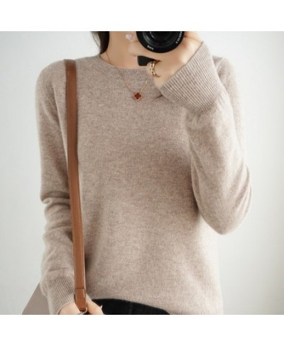 Autumn And Winter Cashmere Sweater Women's Crew Neck Pullover Casual Knitted Top Women's Short Undercoat Fashion 18 Colors $2...