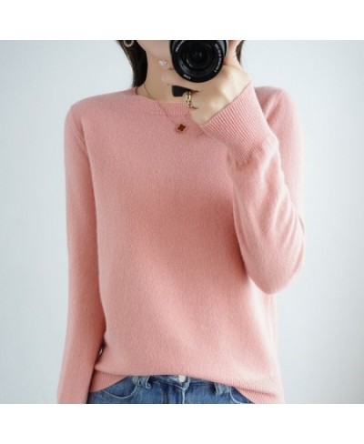 Autumn And Winter Cashmere Sweater Women's Crew Neck Pullover Casual Knitted Top Women's Short Undercoat Fashion 18 Colors $2...