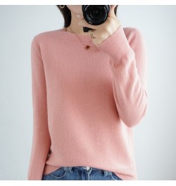 Autumn And Winter Cashmere Sweater Women's Crew Neck Pullover Casual Knitted Top Women's Short Undercoat Fashion 18 Colors $2...