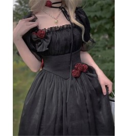 purple sweet Female Puff Sleeve Gothic Retro Party Dress Princess Ruffle Vestido Summer Woman 2023 Black Mesh Eleagnt prom $4...