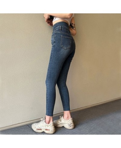 Sexy Women Jeans 2023 Vintage Blue High Waisted Chic Y2k Skinny Jeans Mom Elastic Denim Ankle-length Elegant Pencil Pants $50...