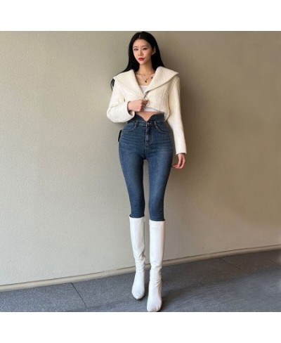 Sexy Women Jeans 2023 Vintage Blue High Waisted Chic Y2k Skinny Jeans Mom Elastic Denim Ankle-length Elegant Pencil Pants $50...