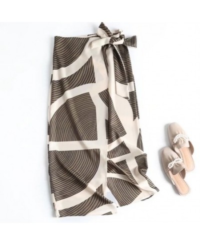 Summer Fashion Straight Midi Skirts Women Indie Folk Vintage Geometric Printing Bow Wrap Skirt Women $55.93 - Skirts