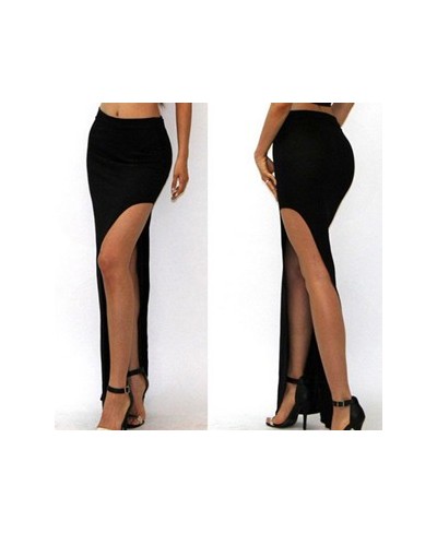 New Fashion Charming Sexy Women Lady Long Skirts Open Side Split Skirt Long High Waist High Slit Maxi Skirt Black $22.52 - Sk...