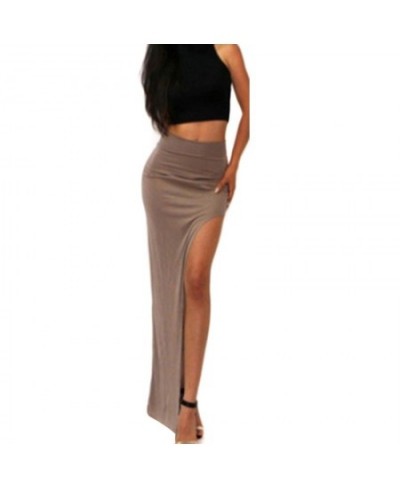 New Fashion Charming Sexy Women Lady Long Skirts Open Side Split Skirt Long High Waist High Slit Maxi Skirt Black $22.52 - Sk...