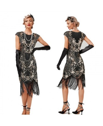 Size XS-3XL Women's Ladies 20s 1920s Vintage Sequin Deco Full Fringed Roaring Flapper Costume Gatsby Fancy Dress $64.82 - Dre...